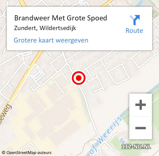 Locatie op kaart van de 112 melding: Brandweer Met Grote Spoed Naar Zundert, Wildertsedijk op 1 september 2021 22:15