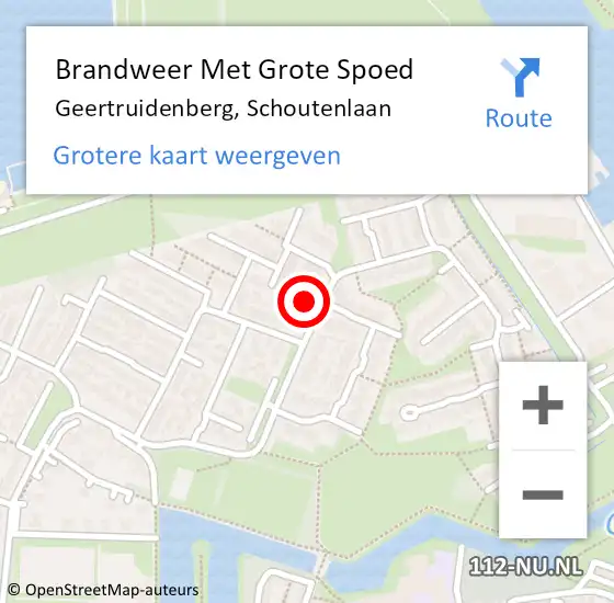Locatie op kaart van de 112 melding: Brandweer Met Grote Spoed Naar Geertruidenberg, Schoutenlaan op 2 september 2021 01:29