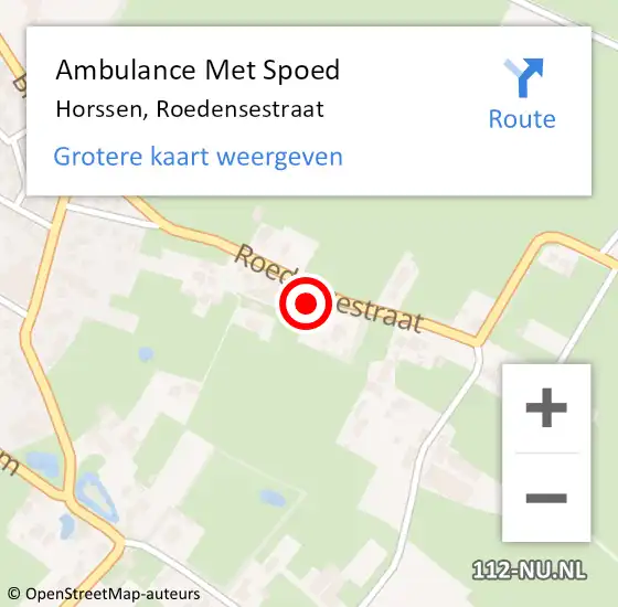 Locatie op kaart van de 112 melding: Ambulance Met Spoed Naar Horssen, Roedensestraat op 2 september 2021 02:52
