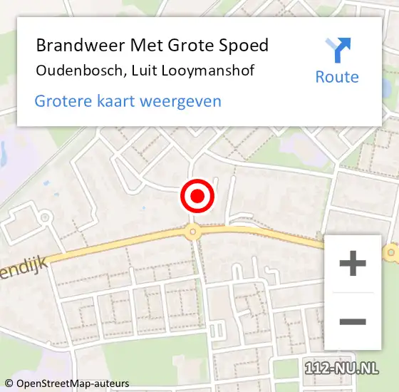 Locatie op kaart van de 112 melding: Brandweer Met Grote Spoed Naar Oudenbosch, Luit Looymanshof op 2 september 2021 05:42