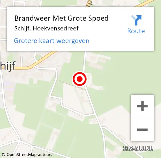 Locatie op kaart van de 112 melding: Brandweer Met Grote Spoed Naar Schijf, Hoekvensedreef op 2 september 2021 06:51