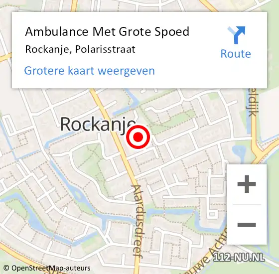 Locatie op kaart van de 112 melding: Ambulance Met Grote Spoed Naar Rockanje, Polarisstraat op 2 september 2021 07:07