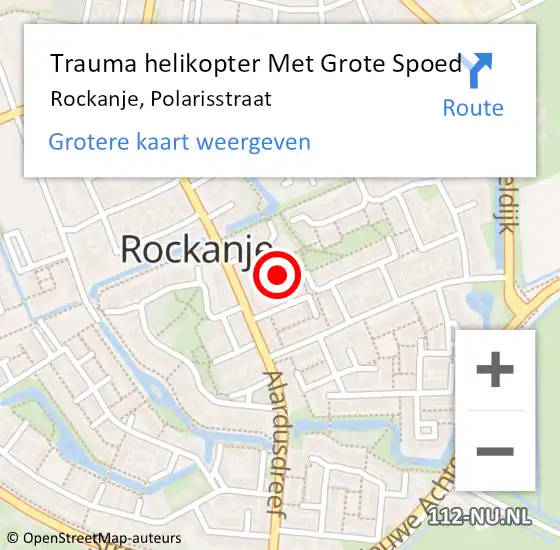 Locatie op kaart van de 112 melding: Trauma helikopter Met Grote Spoed Naar Rockanje, Polarisstraat op 2 september 2021 07:09