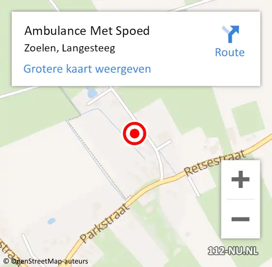 Locatie op kaart van de 112 melding: Ambulance Met Spoed Naar Zoelen, Langesteeg op 2 september 2021 07:19