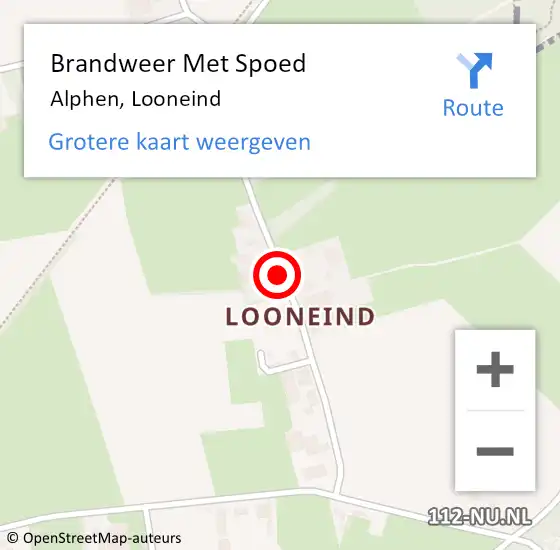 Locatie op kaart van de 112 melding: Brandweer Met Spoed Naar Alphen, Looneind op 2 september 2021 07:27