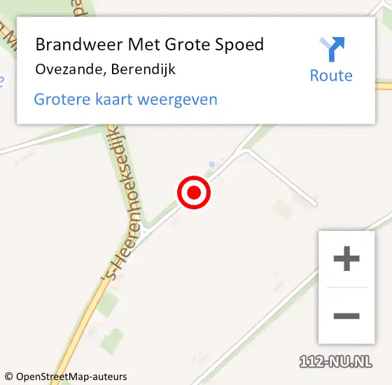 Locatie op kaart van de 112 melding: Brandweer Met Grote Spoed Naar Ovezande, Berendijk op 2 september 2021 08:30