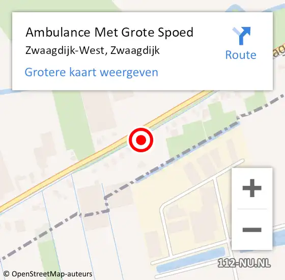 Locatie op kaart van de 112 melding: Ambulance Met Grote Spoed Naar Zwaagdijk-West, Zwaagdijk op 2 september 2021 09:21