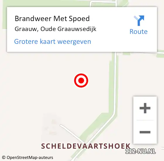 Locatie op kaart van de 112 melding: Brandweer Met Spoed Naar Graauw, Oude Graauwsedijk op 2 september 2021 10:01