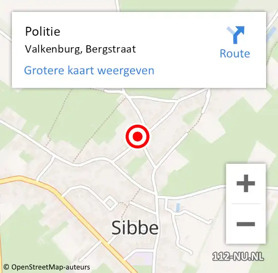 Locatie op kaart van de 112 melding: Politie Valkenburg, Bergstraat op 2 september 2021 11:23