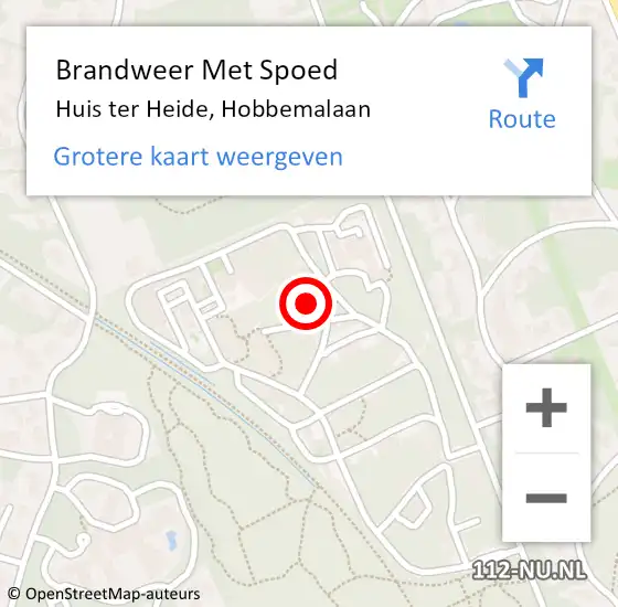 Locatie op kaart van de 112 melding: Brandweer Met Spoed Naar Huis ter Heide, Hobbemalaan op 2 september 2021 12:57