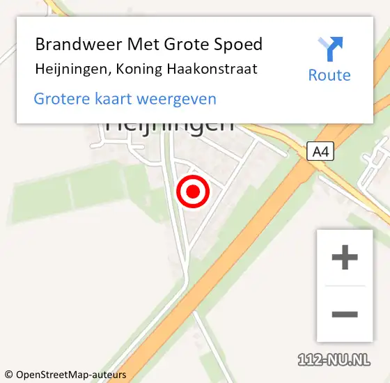 Locatie op kaart van de 112 melding: Brandweer Met Grote Spoed Naar Heijningen, Koning Haakonstraat op 2 september 2021 13:28