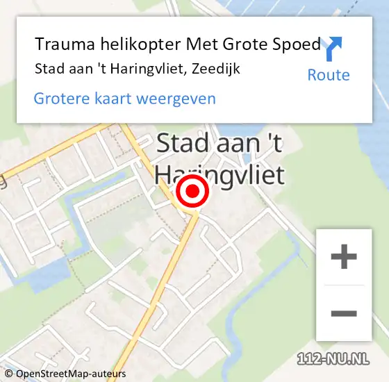 Locatie op kaart van de 112 melding: Trauma helikopter Met Grote Spoed Naar Stad aan 't Haringvliet, Zeedijk op 2 september 2021 13:28