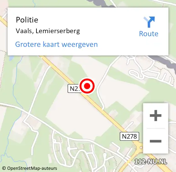 Locatie op kaart van de 112 melding: Politie Vaals, Lemierserberg op 2 september 2021 14:20
