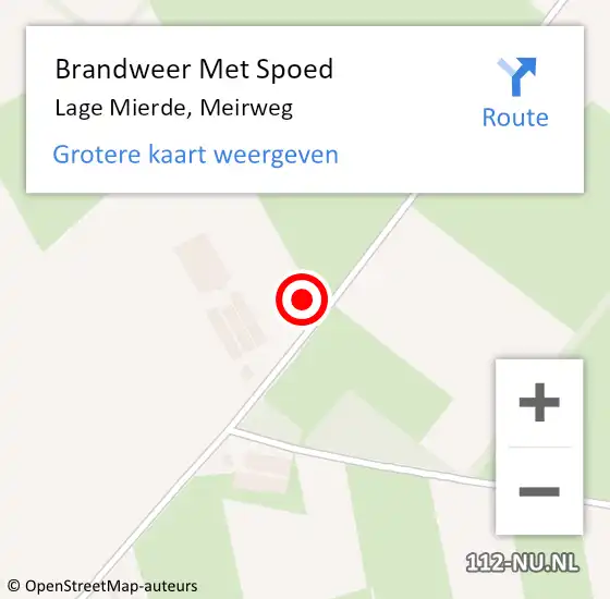 Locatie op kaart van de 112 melding: Brandweer Met Spoed Naar Lage Mierde, Meirweg op 2 september 2021 14:36