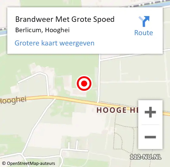 Locatie op kaart van de 112 melding: Brandweer Met Grote Spoed Naar Berlicum, Hooghei op 2 september 2021 14:56