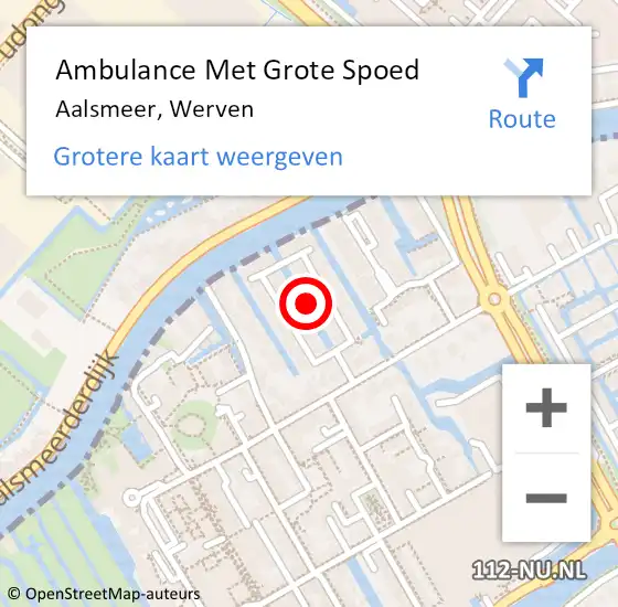 Locatie op kaart van de 112 melding: Ambulance Met Grote Spoed Naar Aalsmeer, Werven op 2 september 2021 16:04