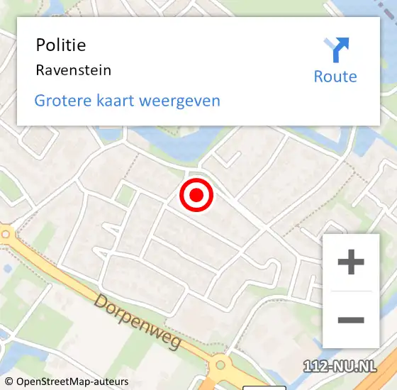 Locatie op kaart van de 112 melding: Politie Ravenstein op 2 september 2021 16:59