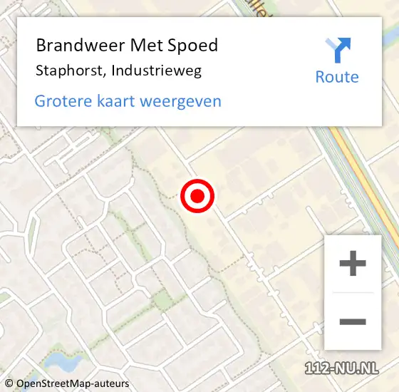 Locatie op kaart van de 112 melding: Brandweer Met Spoed Naar Staphorst, Industrieweg op 2 september 2021 17:26