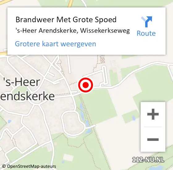 Locatie op kaart van de 112 melding: Brandweer Met Grote Spoed Naar 's-Heer Arendskerke, Wissekerkseweg op 21 juni 2014 16:07