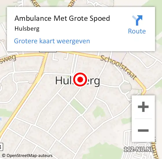 Locatie op kaart van de 112 melding: Ambulance Met Grote Spoed Naar Hulsberg op 21 juni 2014 16:13