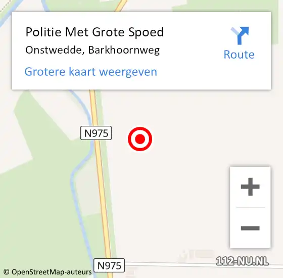 Locatie op kaart van de 112 melding: Politie Met Grote Spoed Naar Onstwedde, Barkhoornweg op 2 september 2021 20:11