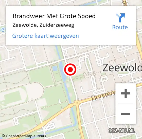 Locatie op kaart van de 112 melding: Brandweer Met Grote Spoed Naar Zeewolde, Zuiderzeeweg op 2 september 2021 20:13