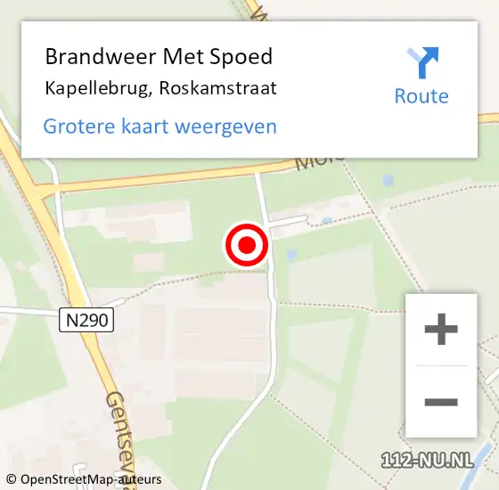 Locatie op kaart van de 112 melding: Brandweer Met Spoed Naar Kapellebrug, Roskamstraat op 2 september 2021 20:24