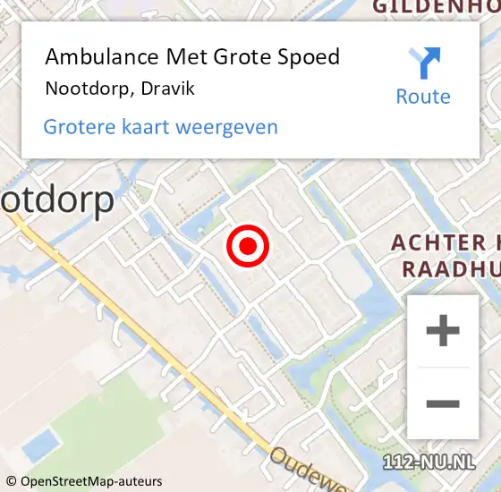 Locatie op kaart van de 112 melding: Ambulance Met Grote Spoed Naar Nootdorp, Dravik op 2 september 2021 23:31