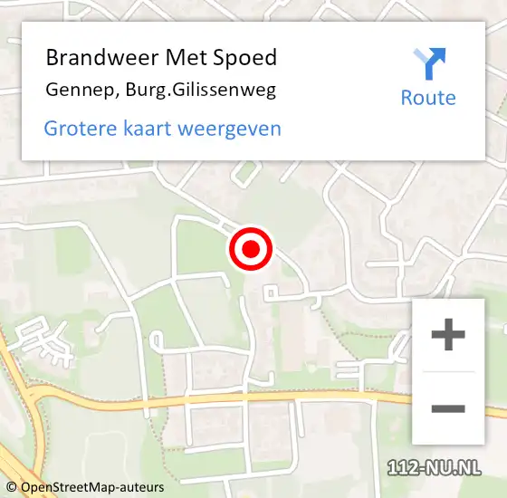 Locatie op kaart van de 112 melding: Brandweer Met Spoed Naar Gennep, Burg.Gilissenweg op 2 september 2021 23:53