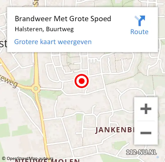 Locatie op kaart van de 112 melding: Brandweer Met Grote Spoed Naar Halsteren, Buurtweg op 3 september 2021 02:15