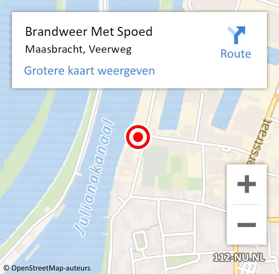 Locatie op kaart van de 112 melding: Brandweer Met Spoed Naar Maasbracht, Veerweg op 3 september 2021 02:42