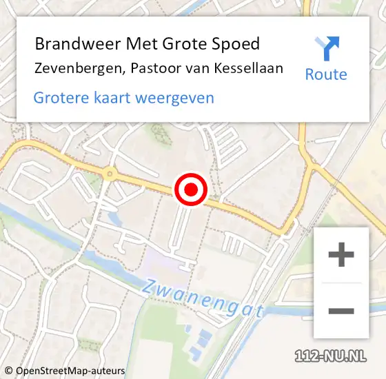 Locatie op kaart van de 112 melding: Brandweer Met Grote Spoed Naar Zevenbergen, Pastoor van Kessellaan op 3 september 2021 03:51