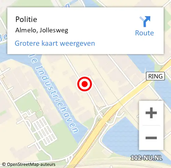 Locatie op kaart van de 112 melding: Politie Almelo, Jollesweg op 3 september 2021 05:54