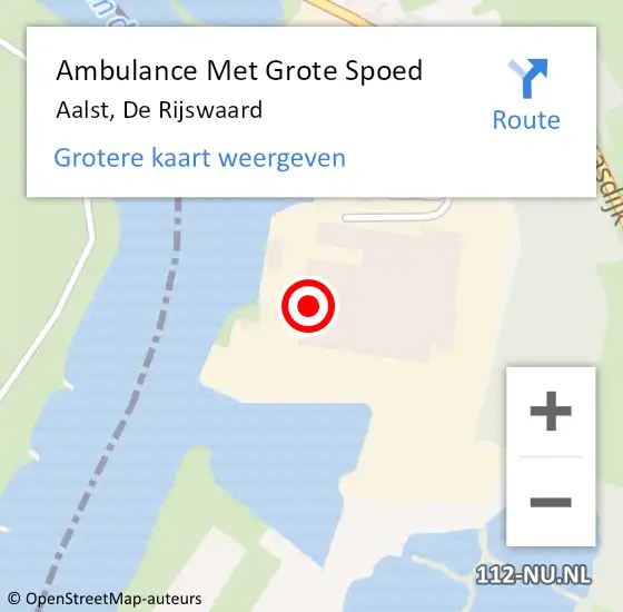 Locatie op kaart van de 112 melding: Ambulance Met Grote Spoed Naar Aalst, De Rijswaard op 3 september 2021 06:34