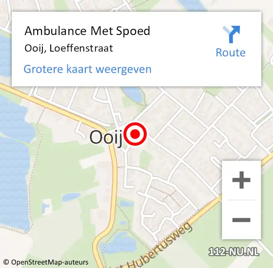 Locatie op kaart van de 112 melding: Ambulance Met Spoed Naar Ooij, Loeffenstraat op 3 september 2021 07:45