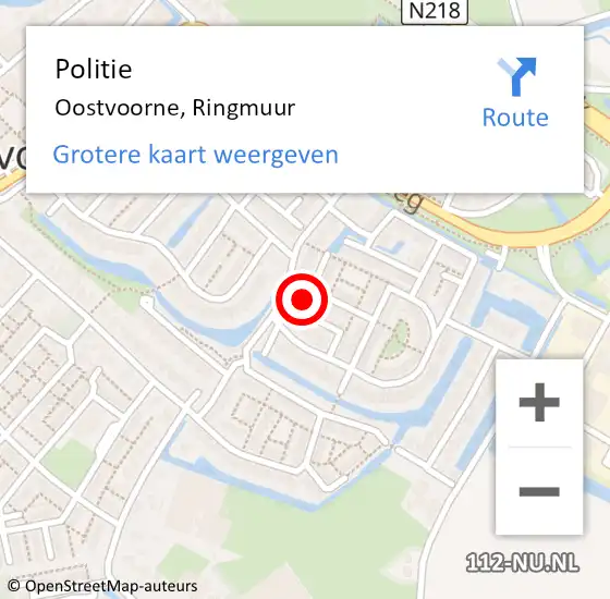 Locatie op kaart van de 112 melding: Politie Oostvoorne, Ringmuur op 3 september 2021 08:21