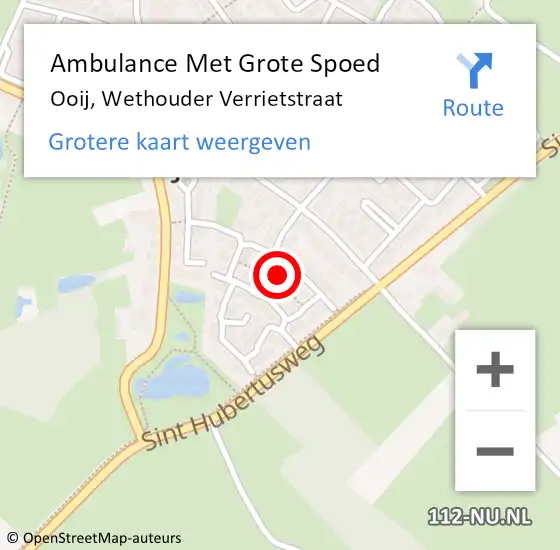 Locatie op kaart van de 112 melding: Ambulance Met Grote Spoed Naar Ooij, Wethouder Verrietstraat op 3 september 2021 08:44