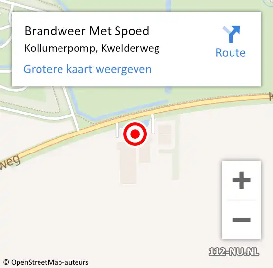 Locatie op kaart van de 112 melding: Brandweer Met Spoed Naar Kollumerpomp, Kwelderweg op 3 september 2021 09:31