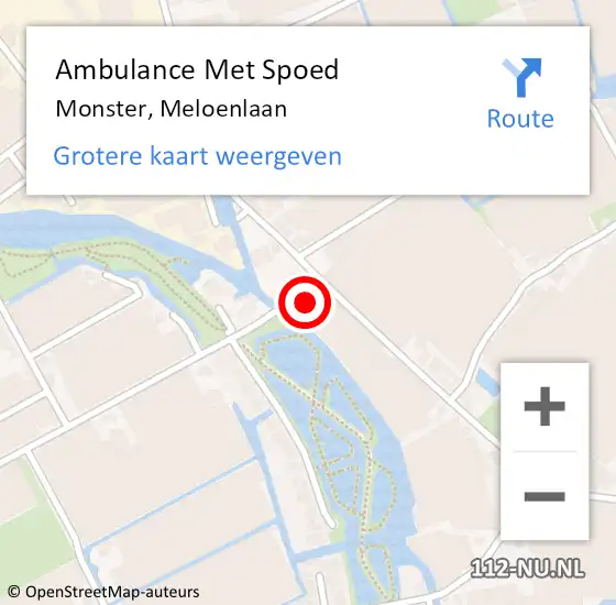 Locatie op kaart van de 112 melding: Ambulance Met Spoed Naar Monster, Meloenlaan op 3 september 2021 09:37