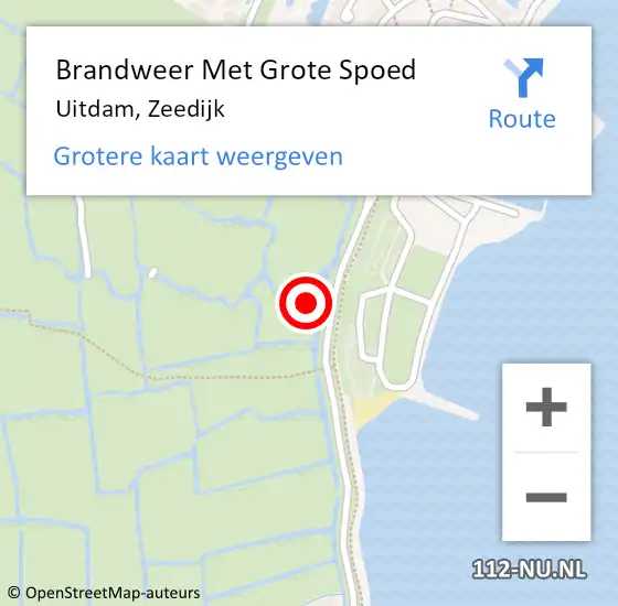 Locatie op kaart van de 112 melding: Brandweer Met Grote Spoed Naar Uitdam, Zeedijk op 3 september 2021 09:39