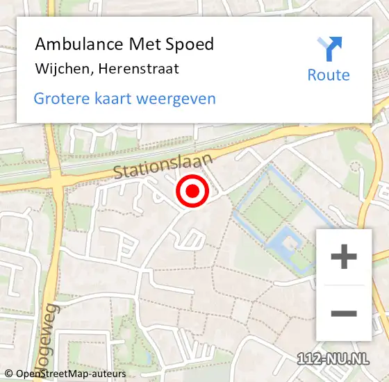 Locatie op kaart van de 112 melding: Ambulance Met Spoed Naar Wijchen, Herenstraat op 3 september 2021 09:57