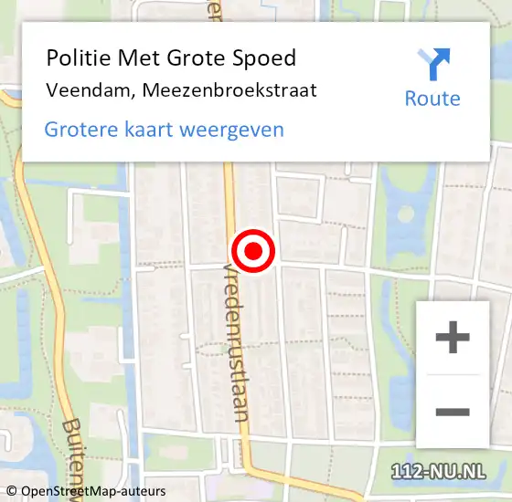 Locatie op kaart van de 112 melding: Politie Met Grote Spoed Naar Veendam, Meezenbroekstraat op 3 september 2021 10:23