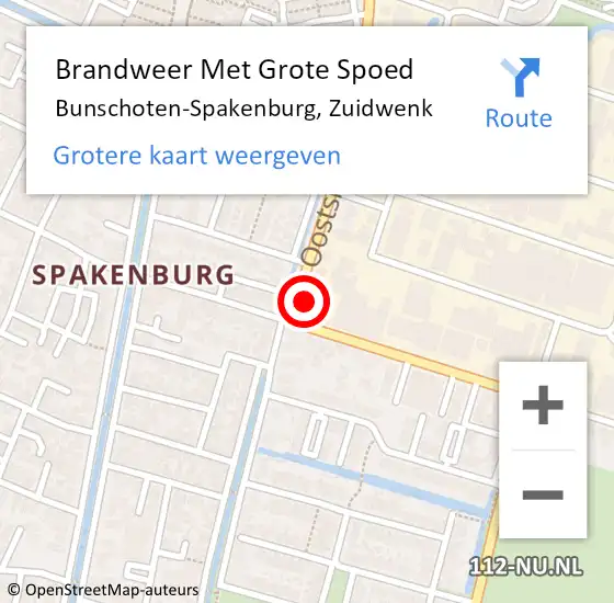 Locatie op kaart van de 112 melding: Brandweer Met Grote Spoed Naar Bunschoten-Spakenburg, Zuidwenk op 3 september 2021 10:26