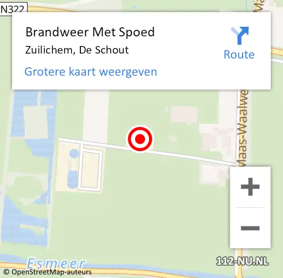 Locatie op kaart van de 112 melding: Brandweer Met Spoed Naar Zuilichem, De Schout op 3 september 2021 10:34