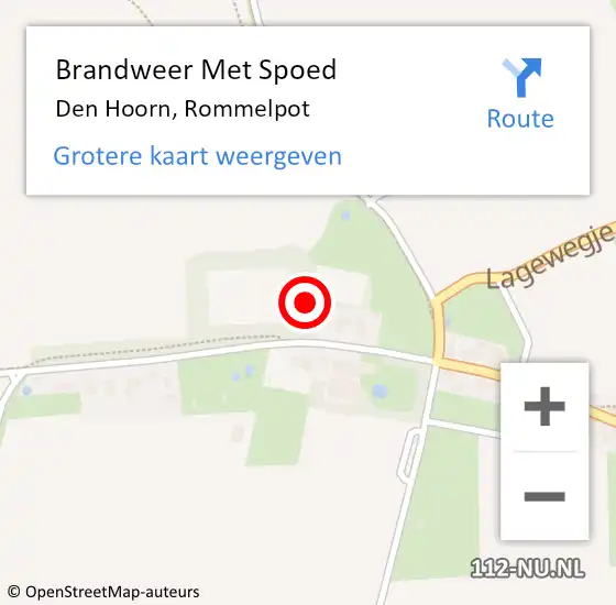 Locatie op kaart van de 112 melding: Brandweer Met Spoed Naar Den Hoorn, Rommelpot op 3 september 2021 11:36