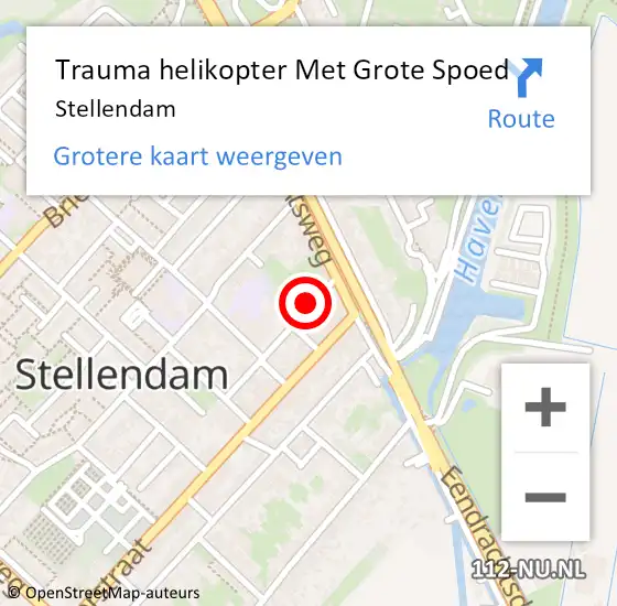 Locatie op kaart van de 112 melding: Trauma helikopter Met Grote Spoed Naar Stellendam op 3 september 2021 12:57