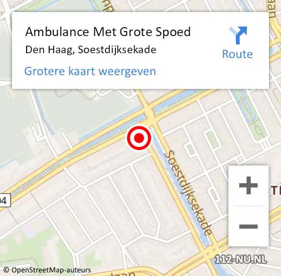 Locatie op kaart van de 112 melding: Ambulance Met Grote Spoed Naar Den Haag, Soestdijksekade op 3 september 2021 13:24