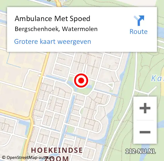 Locatie op kaart van de 112 melding: Ambulance Met Spoed Naar Bleiswijk, Watermolen op 3 september 2021 13:40