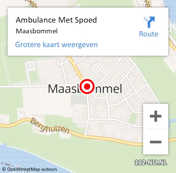 Locatie op kaart van de 112 melding: Ambulance Met Spoed Naar Maasbommel op 3 september 2021 13:41