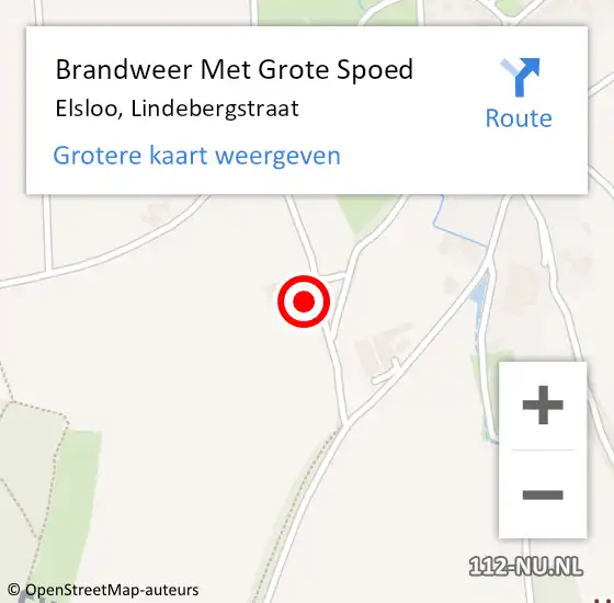 Locatie op kaart van de 112 melding: Brandweer Met Grote Spoed Naar Elsloo, Lindebergstraat op 3 september 2021 13:53